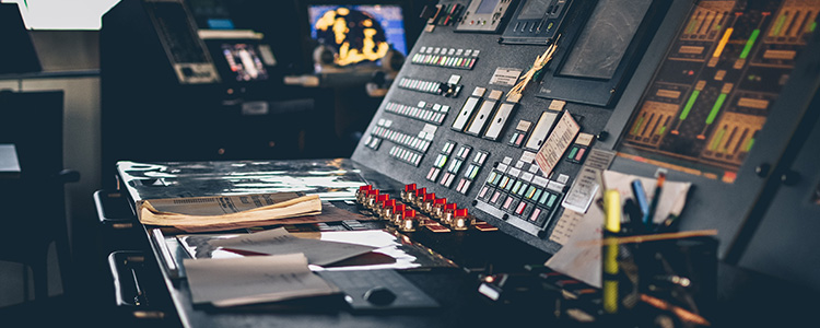 dark control room
