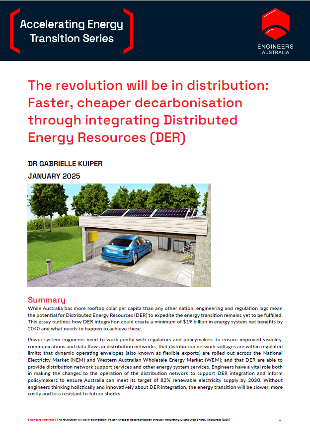 Screen grab of the first page of an essay with a red title, large image showing a blue car parked in a small carport and small text below